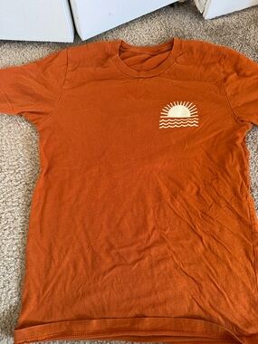 Kids Orange Michigan Graphic Tee with Sun Logo